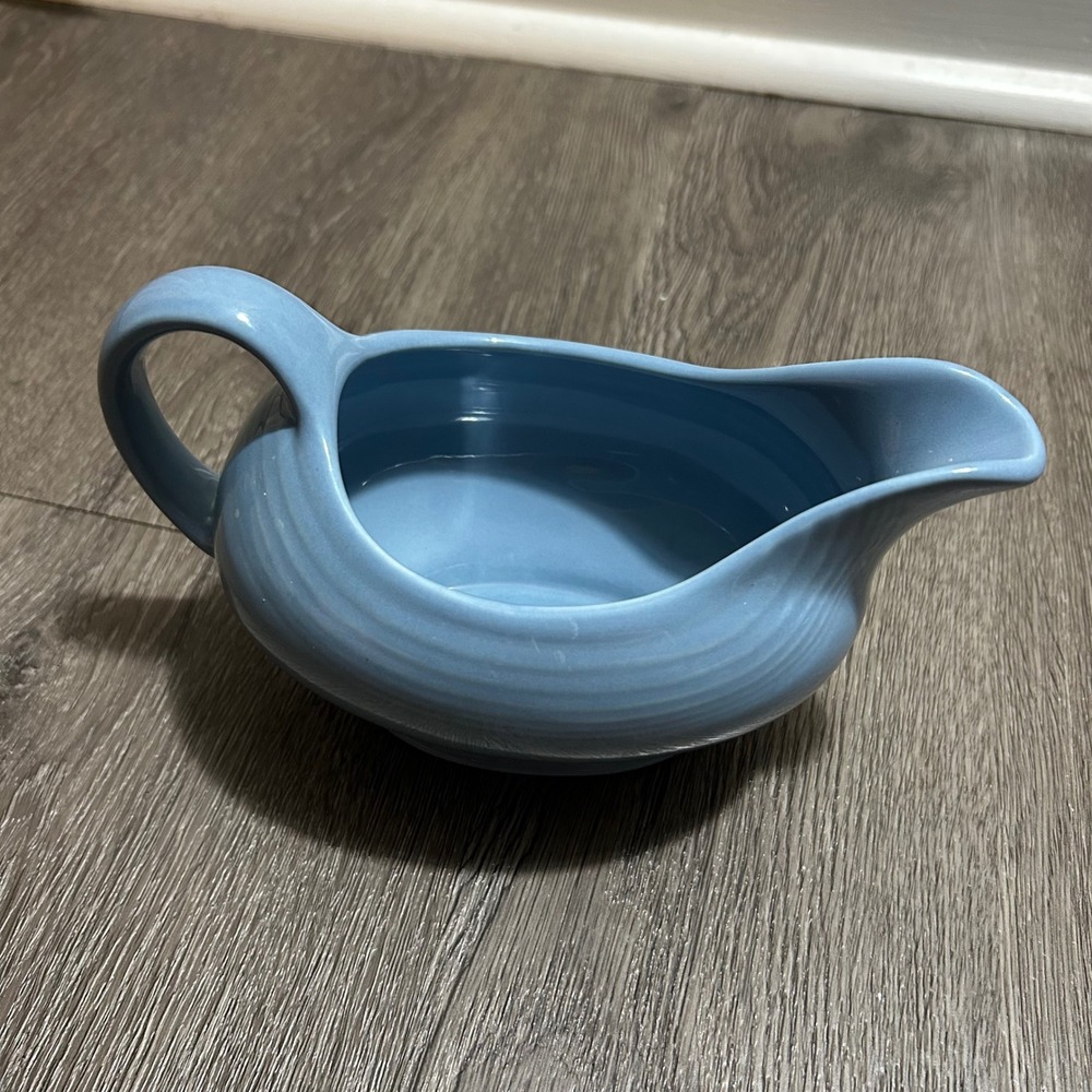 Fiestaware Gravy Boat  Periwinkle Blue Ceramic Concentric Sauce Pitcher Fiesta